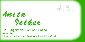 anita velker business card